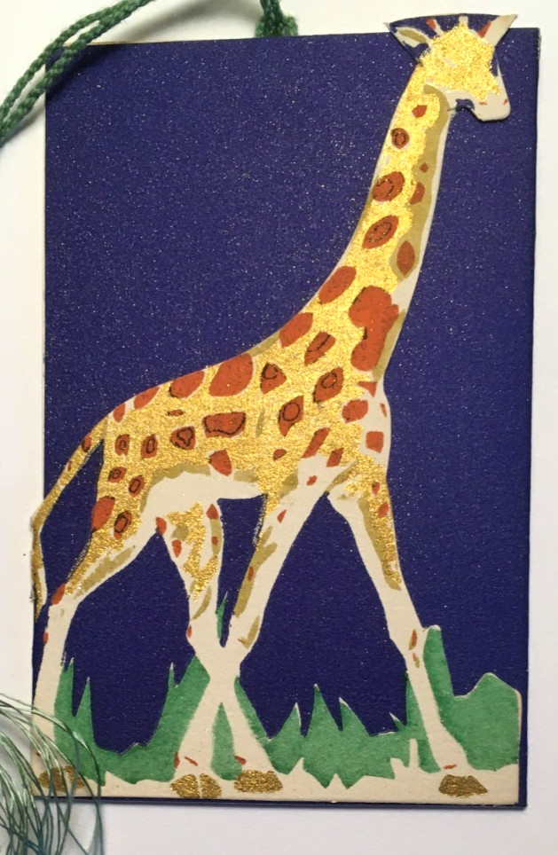 Unused Vintage 4 Golden Mane Lions and 4 Golden Giraffes Bridge Tallys Clark