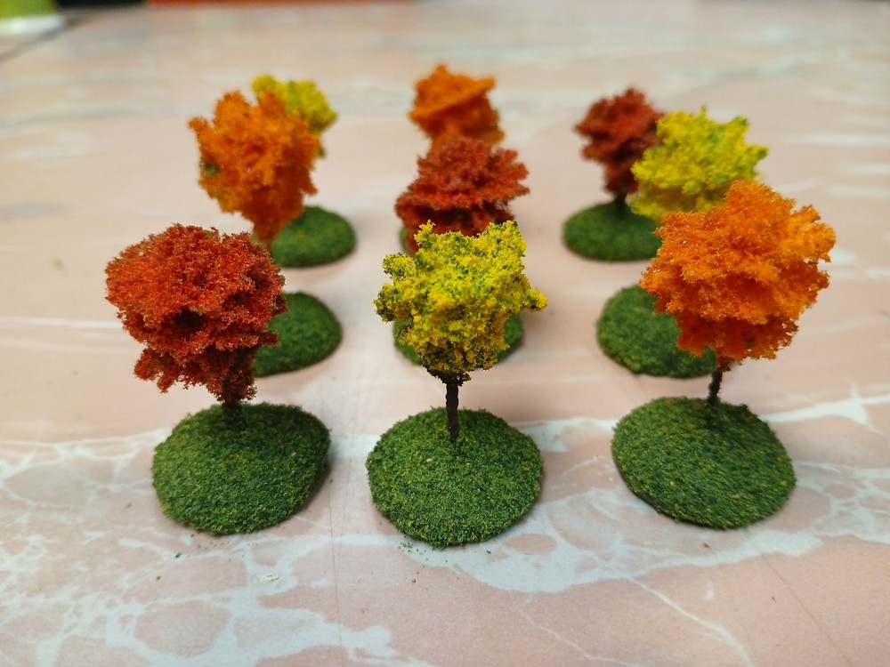9 based Landscape Model Micro Fall Trees wargaming scenery terrain 1"-1.5"