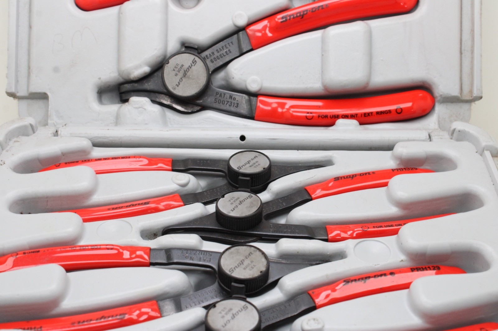 Snap On PRH406 6 Piece Red Rubber Handle Snap Ring Pliers Set USA