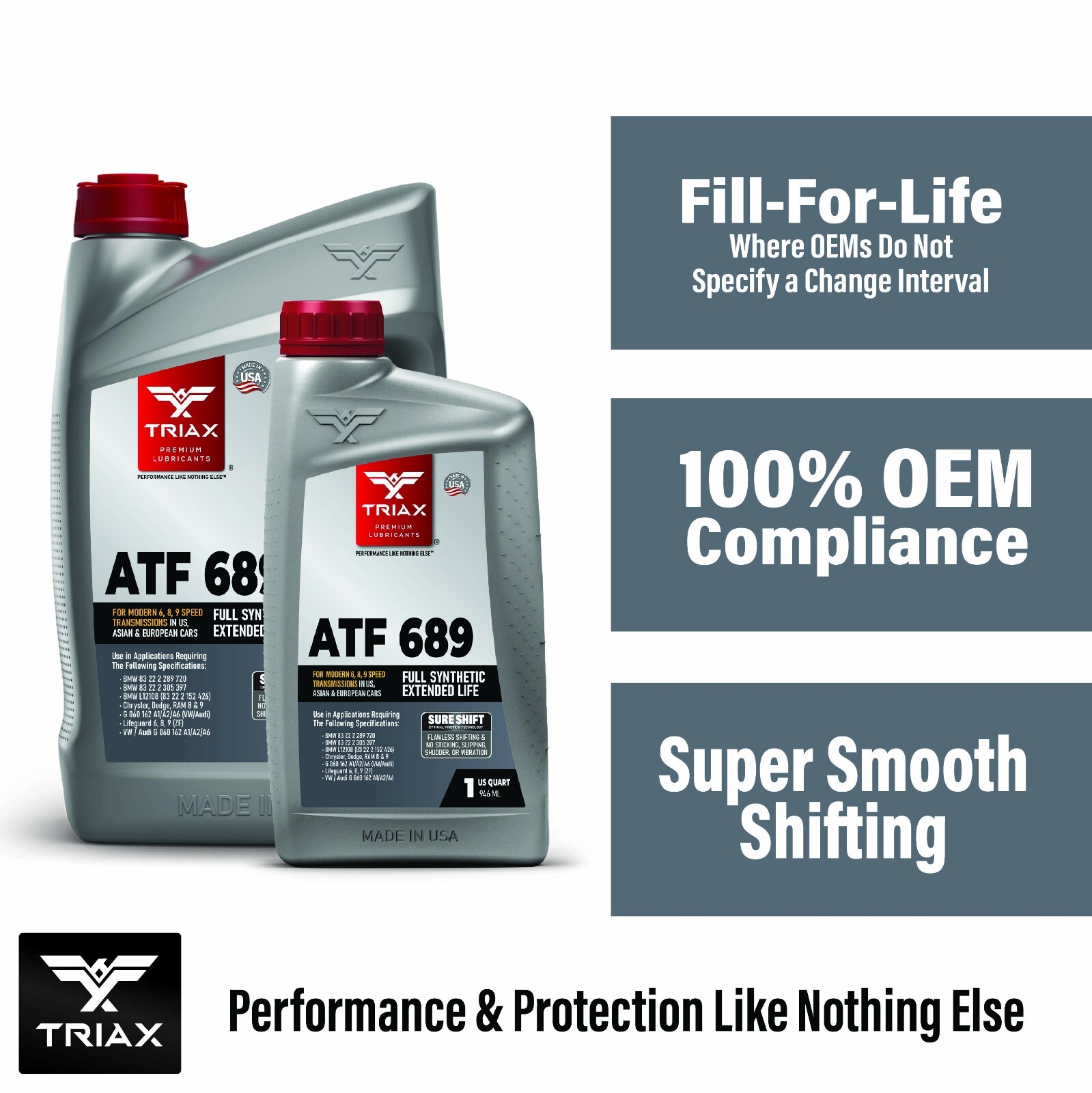 TRIAX ATF 689 Full Synthetic for ZF 6HP, 8HP, 9HP Transmissions (5 Qt; 3 Pack)