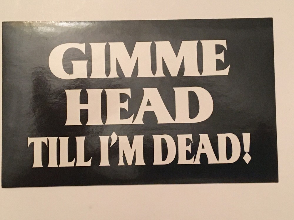 Gimme Head Black and white 3"x5" rectangular glossy sticker