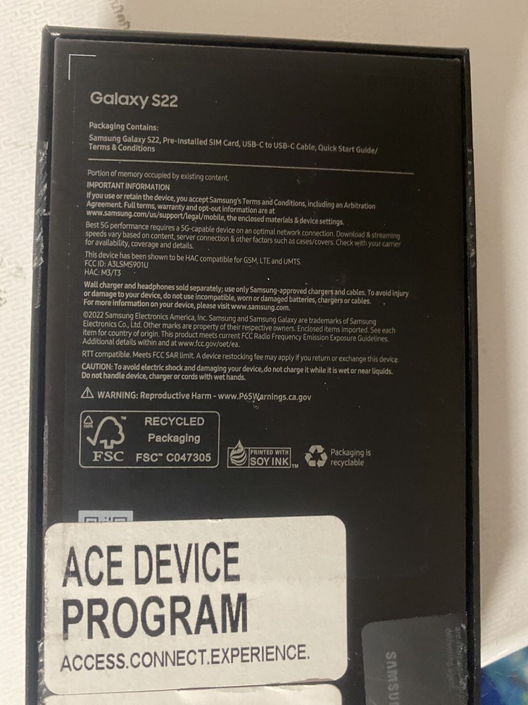 Samsung Galaxy S22 Empty Box