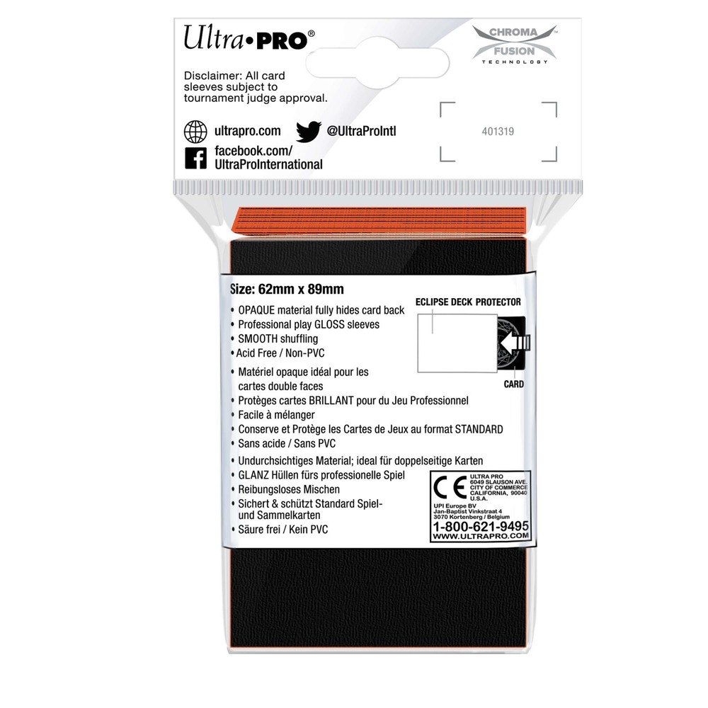 60 Ultra Pro Eclipse PRO GLOSS PUMPKIN ORANGE Small Deck Protector Card Sleeves