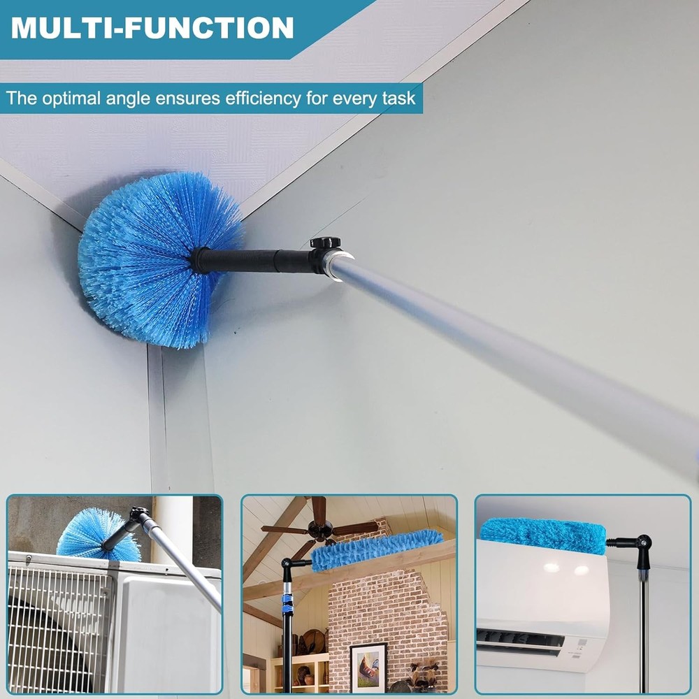 Rotatable Joint Angle Adaptor for Telescoping Extension Pole, Versatile Black