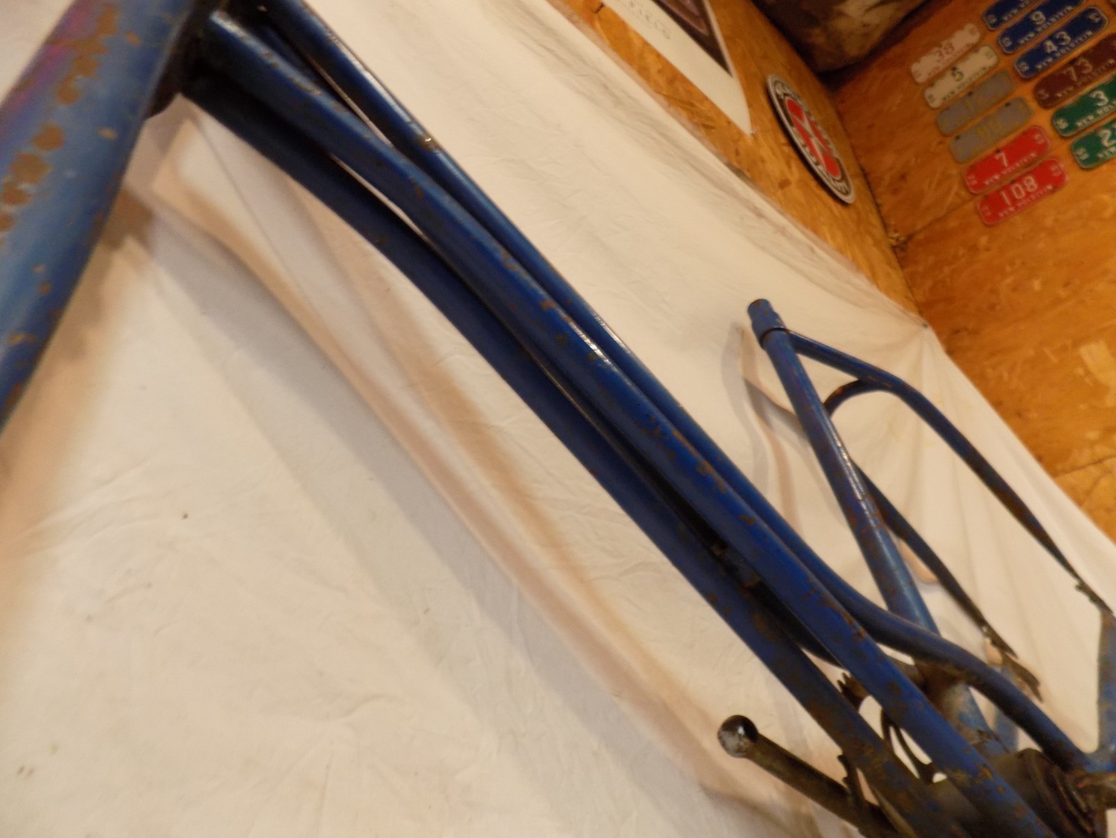 PREWAR CWC HAWTHORNE 4-BAR BICYCLE FRAME FORKS HEADBADGE MONARK 5-BAR 1930S