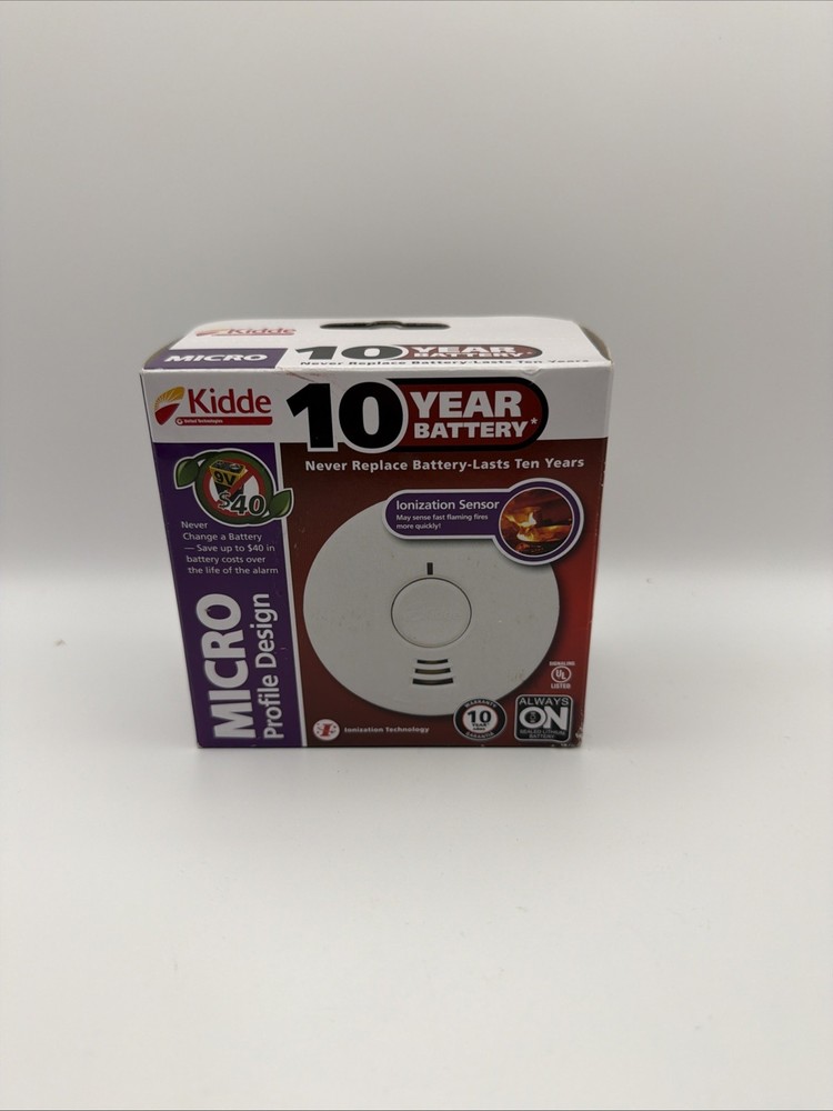 KIDDE SMOKE DETECTOR 10 Year Battery i1040 MICRO PROFILE IONIZATION ALARM SENSOR