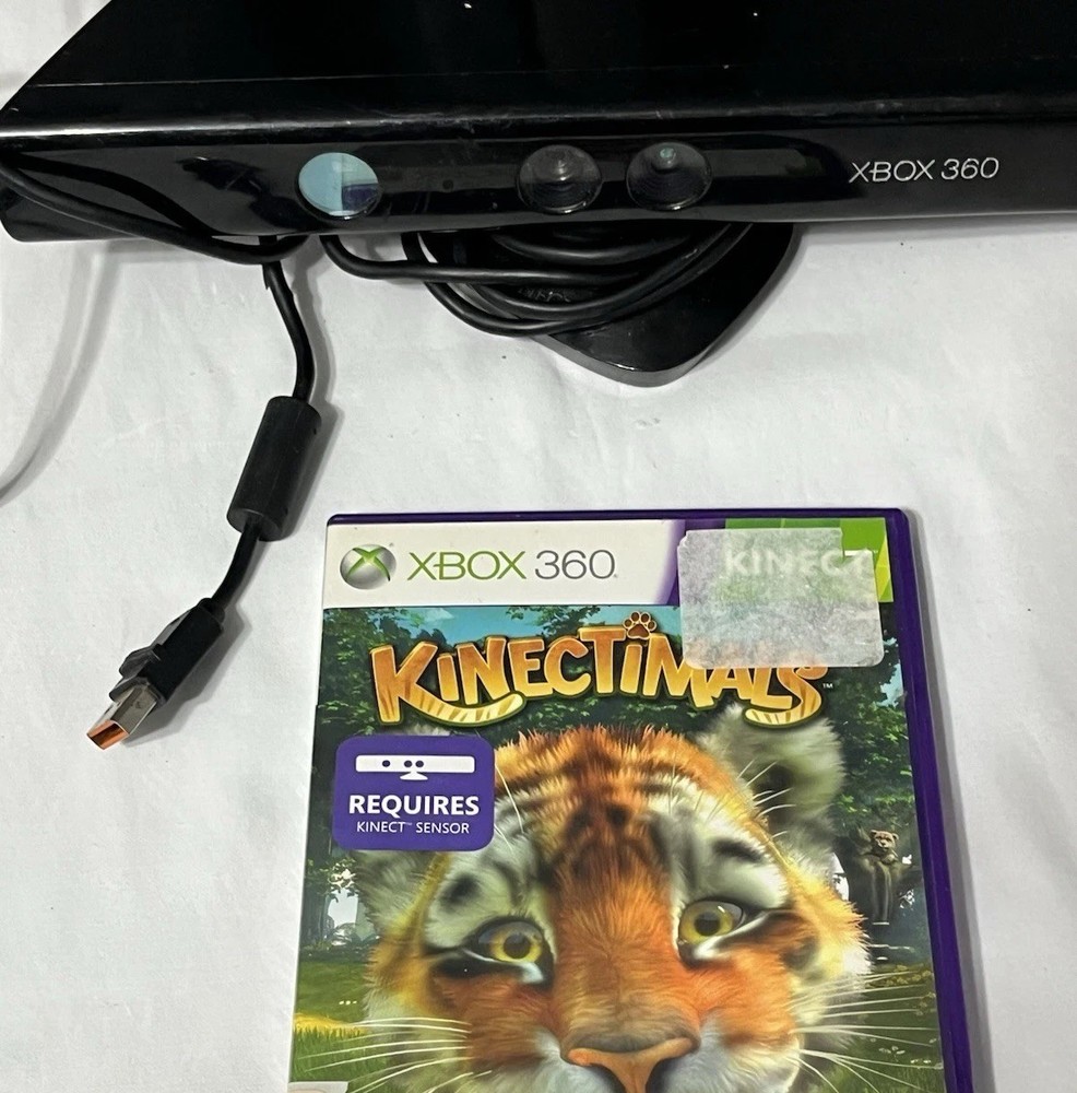 Xbox 360 Kinect Motion Sensor Camera 1414 + Kinectimals Game Bundle - Black OEM