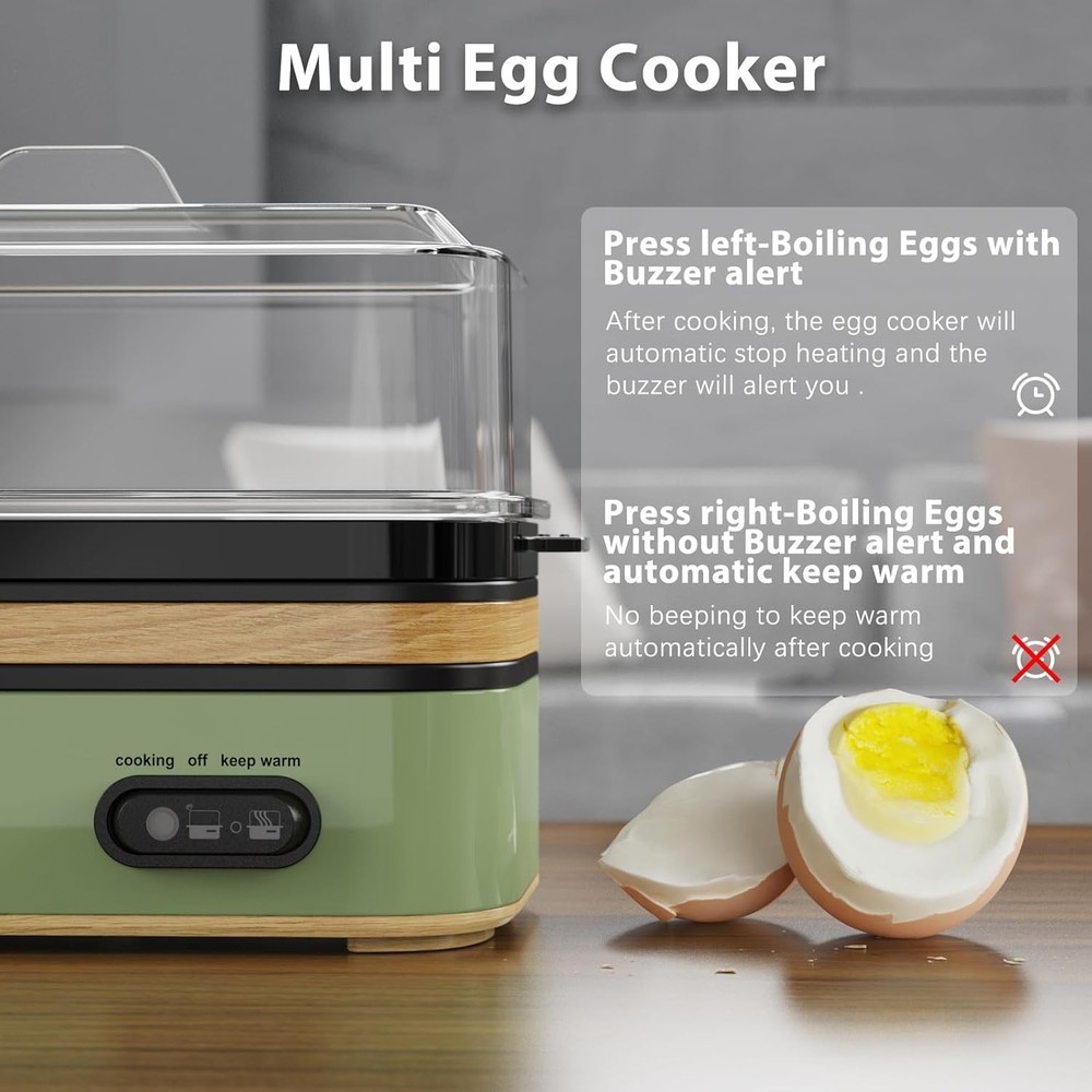 Evoloop Rapid Egg Cooker Electric 6 Eggs Capacity, Soft, Medium, Hard Boiled,...