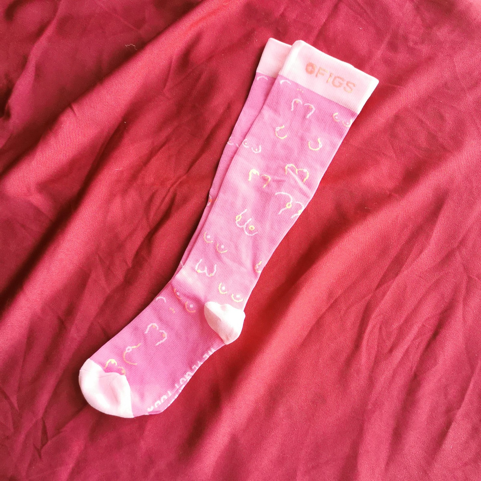 Figs Knee High Pink Compression Socks Size M New