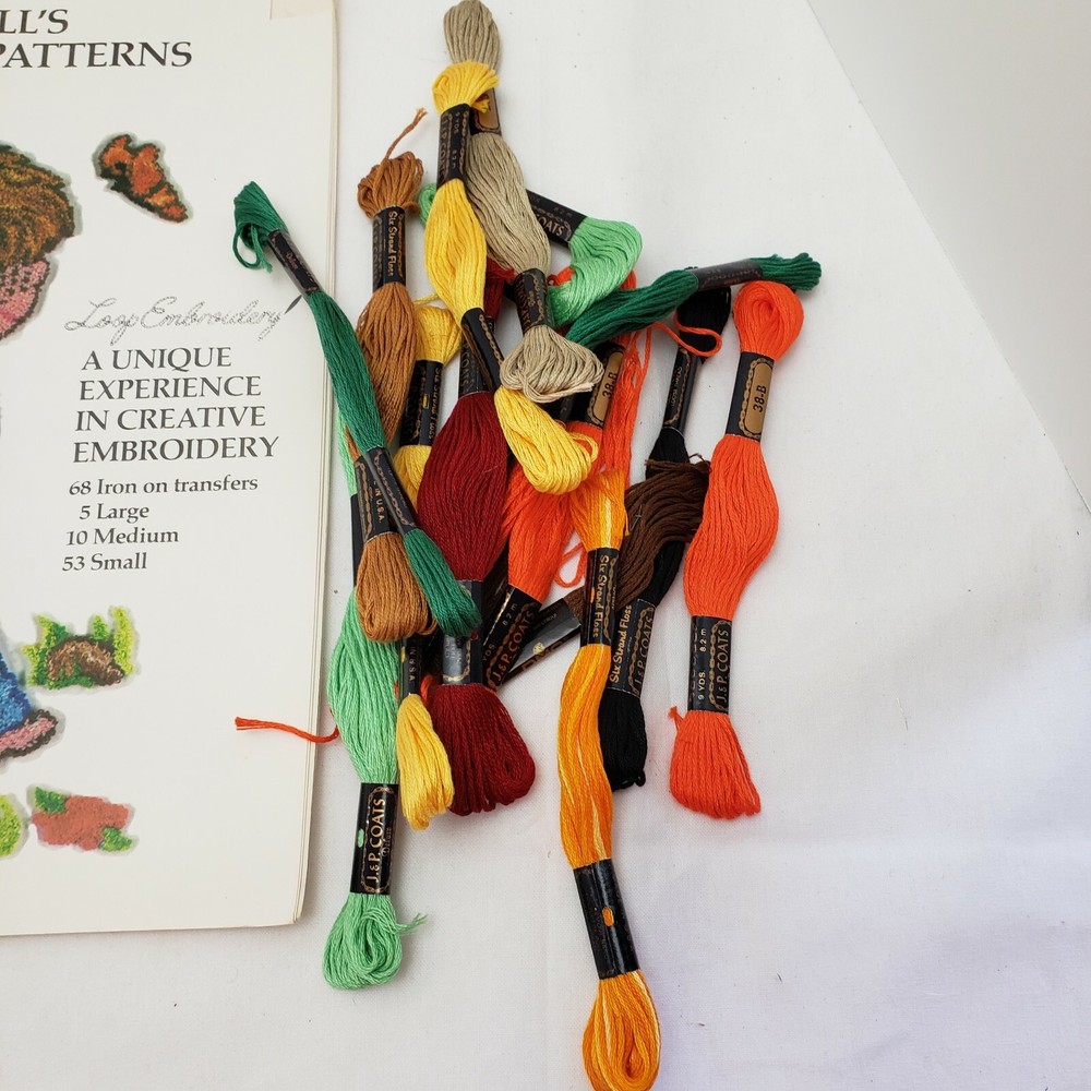 Jonell's Transfer Patterns ~ 70's Transfer Pattern ~ Floss Punch Needle Lot ~