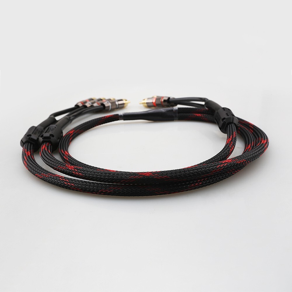 Hifi Extension Cable Gold Plated RCA Plug Splitter 2 Male to 4 Male RCA Adapter