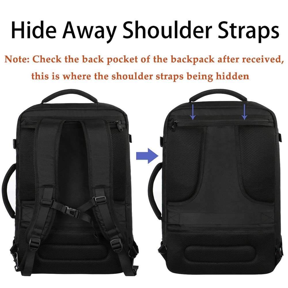 MATEIN Carry on Backpack, Extra Large Travel Backpack X-Large, Black