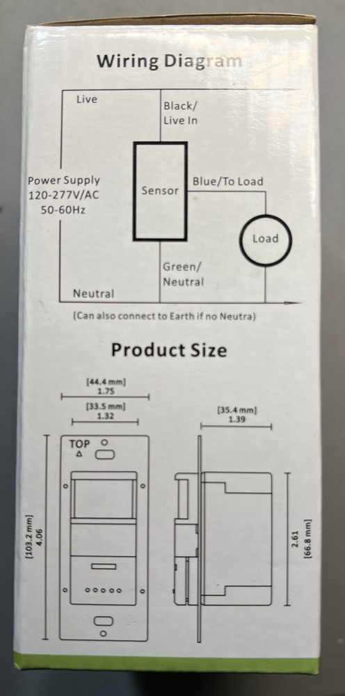 Dual Technology SK902IN Passive Infrared Microphone Wall Switch Motion Sensor