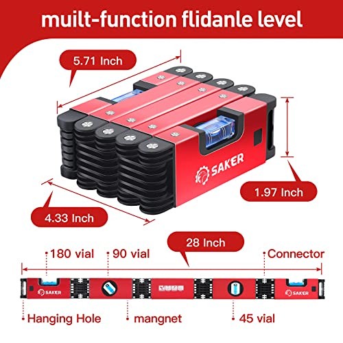 Multi-function Foldable Level, 28-Inch Level 28 Inch Foldable Level