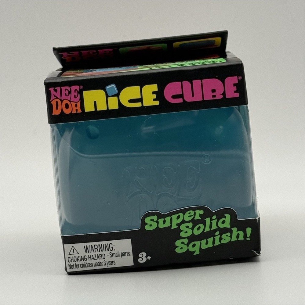 Nee Doh Nice Cube Super Solid Squish Sensory Toy Blue