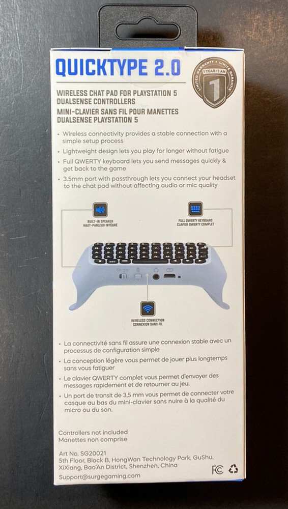 Surge Wireless Chat Pad for PS5 [ Quicktype 2.0 ] NEW