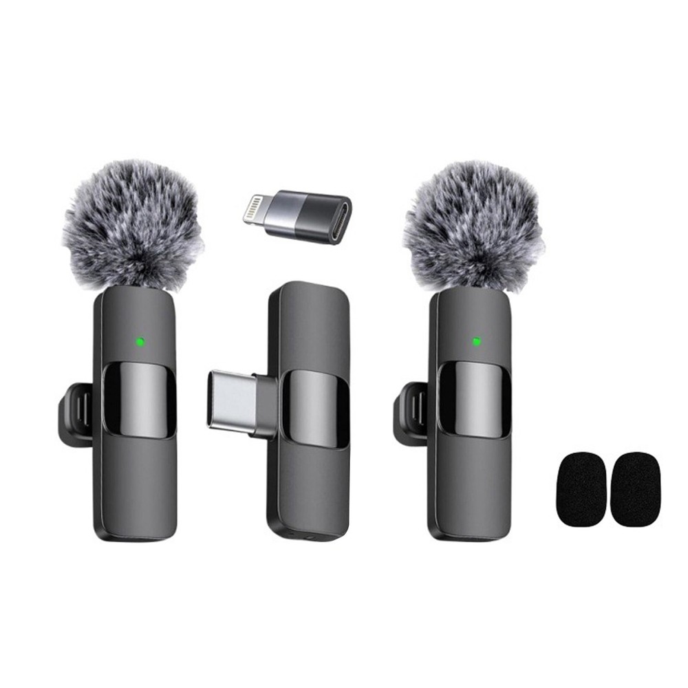 Lavalier Microphone Wireless Audio Video Recording Mini Mic For Android/iPhone