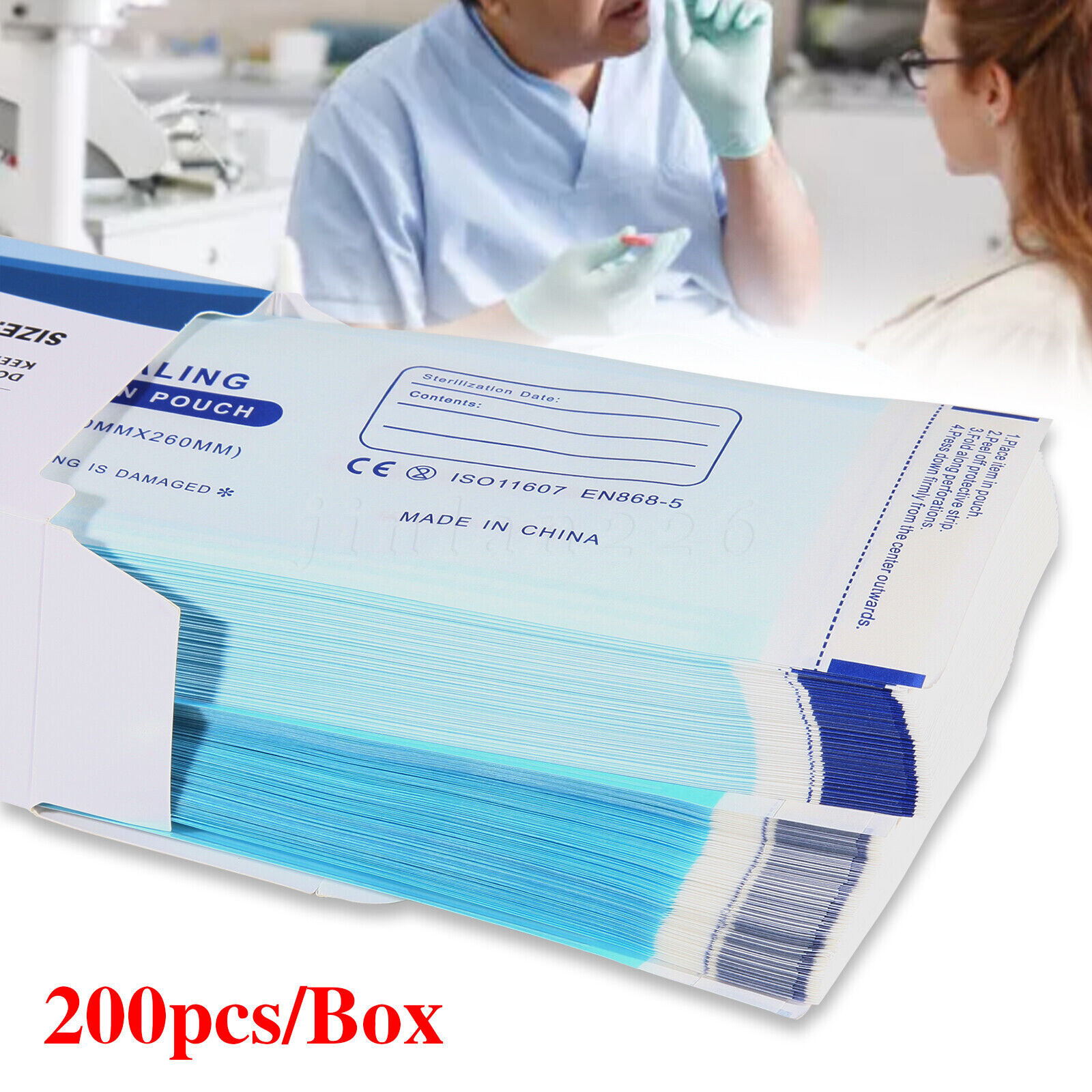 3.5" X 10" Self Sterilization Pouches Autoclave Pouch, Sterilizer Bags Dental US
