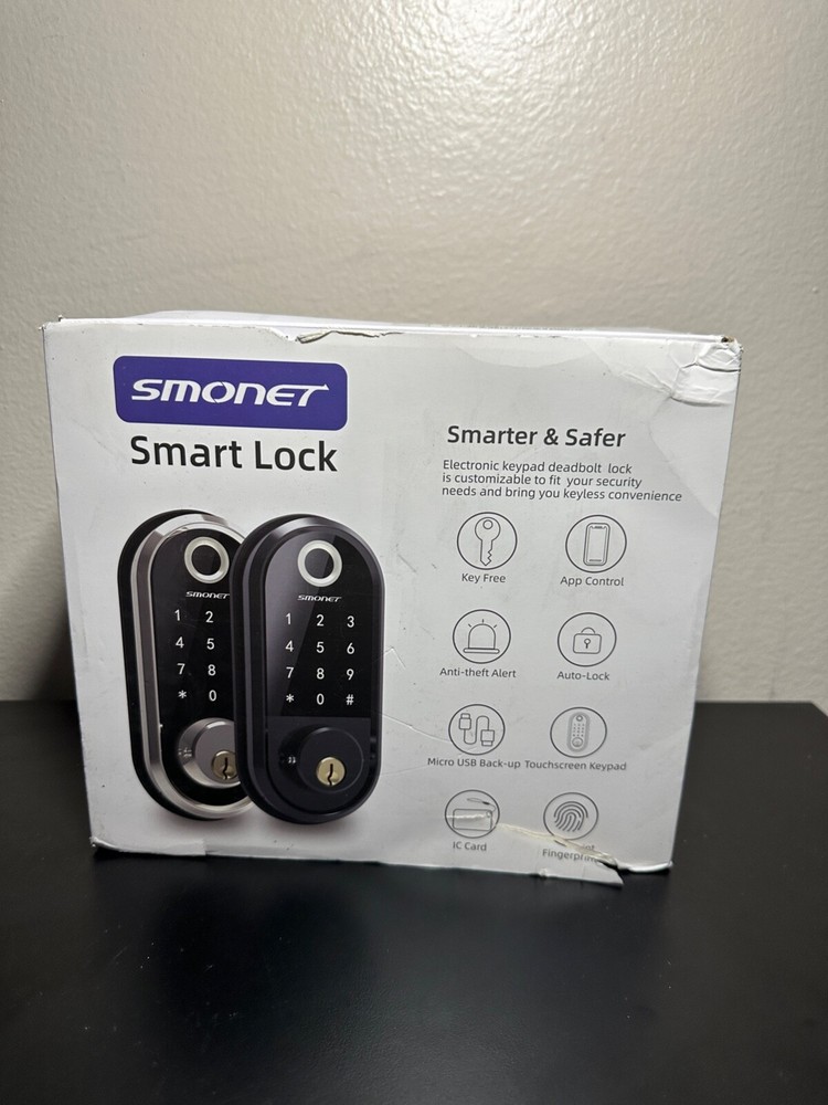 Smart Lock SMONET Bluetooth Keyless Entry Keypad Smart Deadbolt Fingerprint GOLD