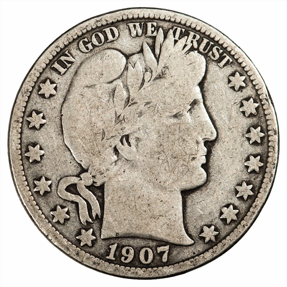 1907O Barber Half Dollar 50C Raw