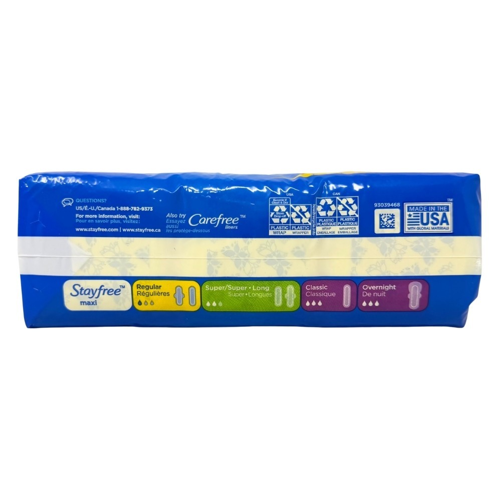 6 Pack - Stayfree Maxi Regular Pads Without Wings, 24 Count
