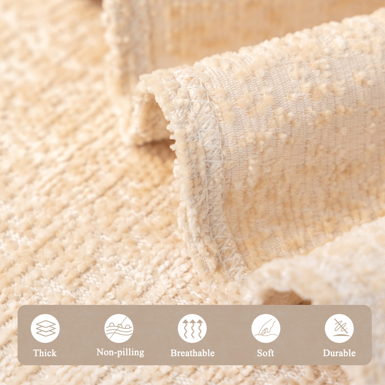 XL XXL Chenille Sofa Slipcovers Ultra Soft Sectional Couch Cover Elegant Decor