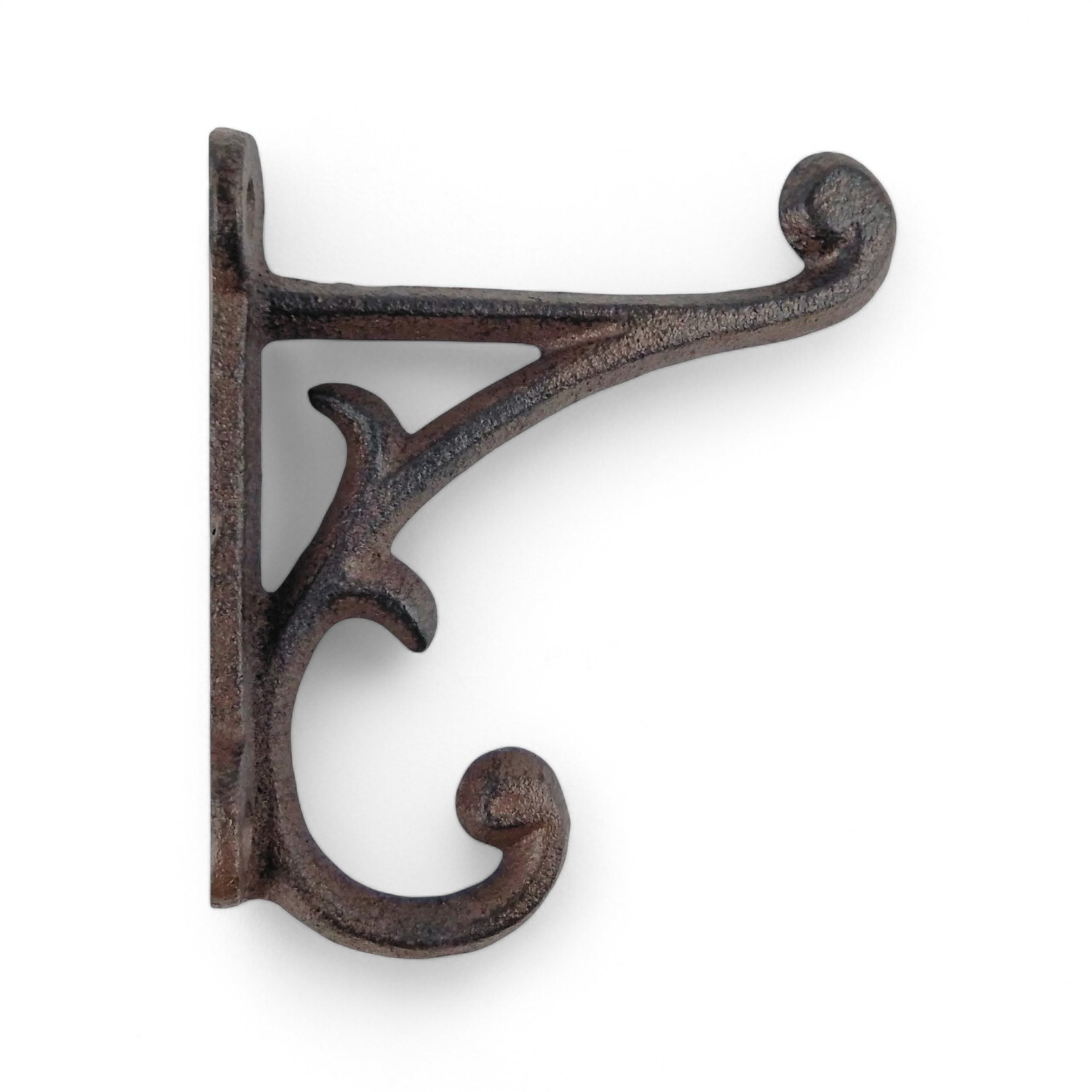 Rustic Cast Iron Double Wall Hook – Antique Vines Scroll Coat Towel Key Hanger