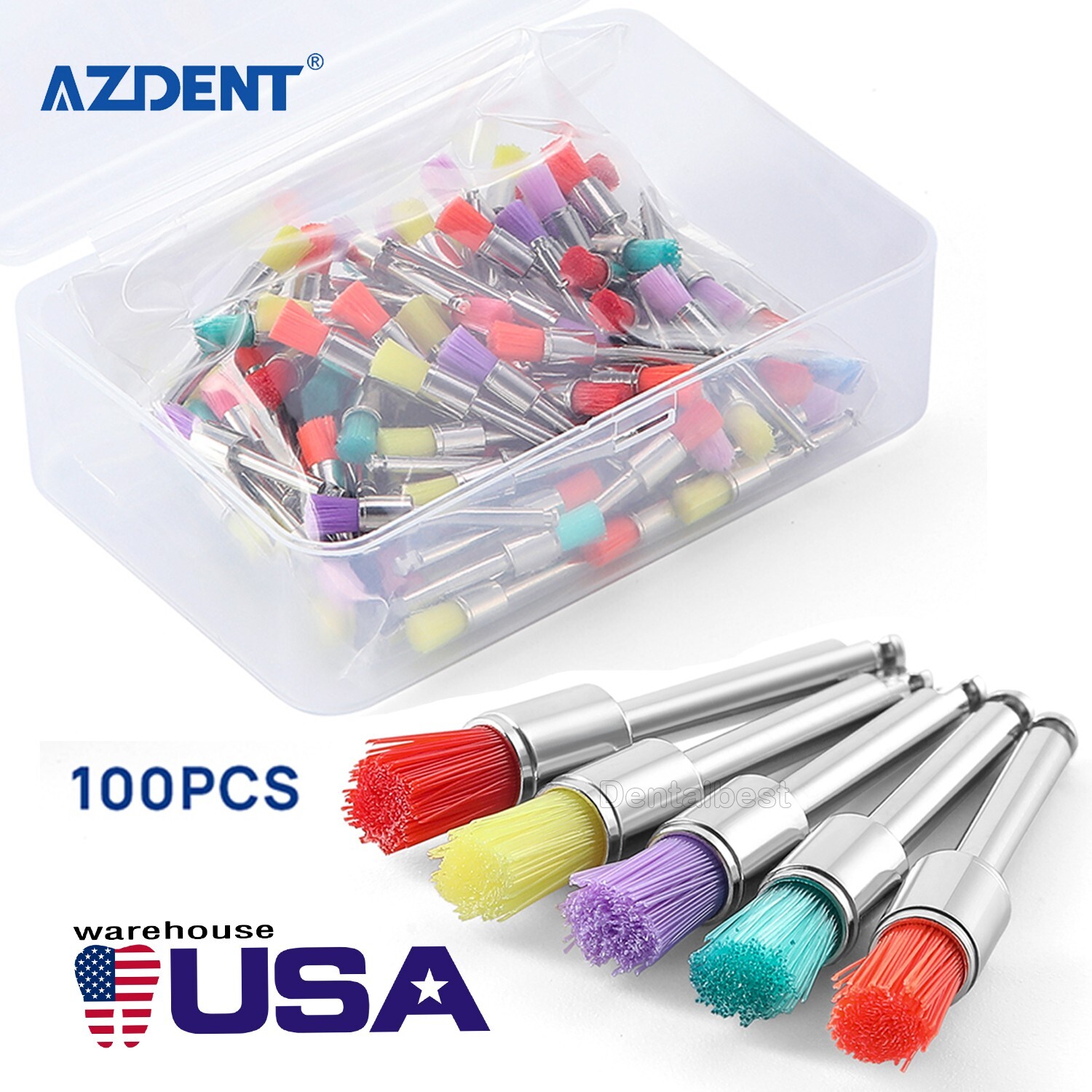 Dental Colorful Nylon Materials Polishing Prophy Brush Bowl RA Flat Latch Type