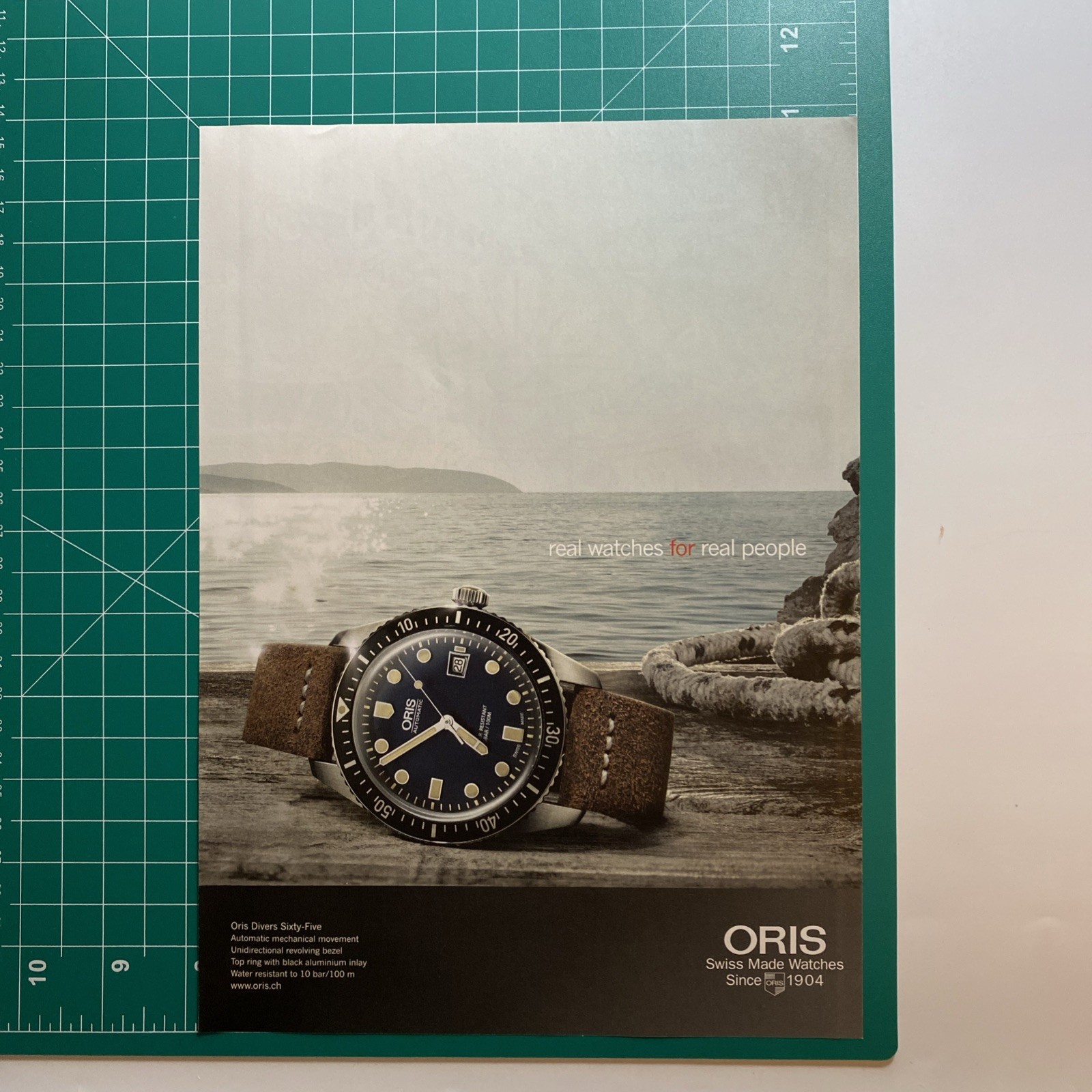 2017 Oris Divers Sixty-Five PRINT AD Swiss Made Watch Ocean Pier Water Style