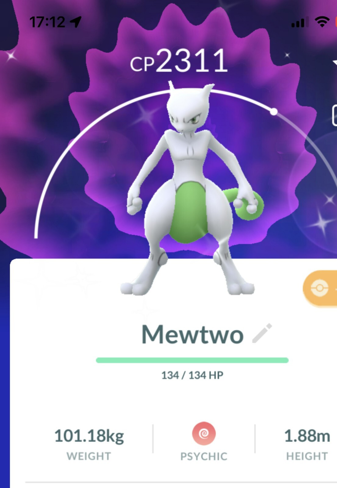 Shiny Mewtwo 80kStardust - P T C - Read Description