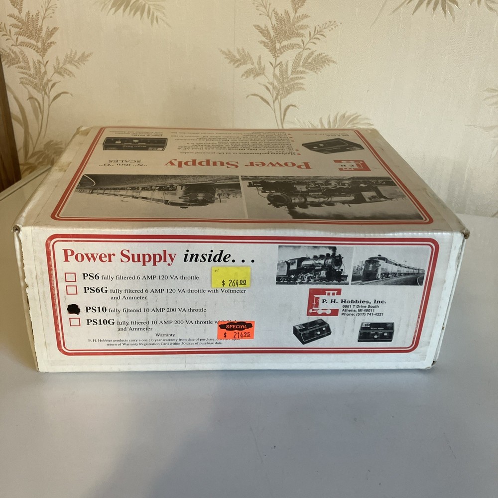 ph hobbies 10 amp transformer g scale PS10 NOS?