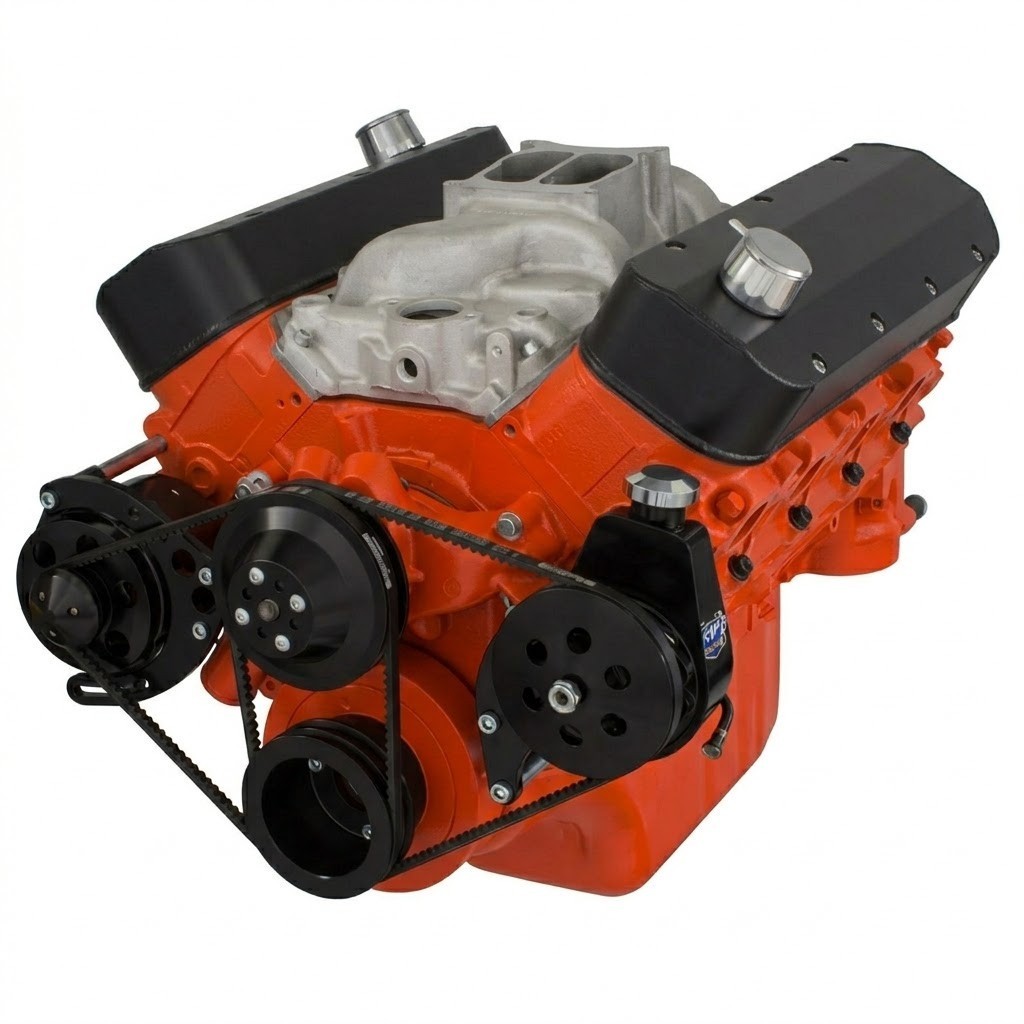 Chevy Big Block Black V-Belt Kit Power Steering Alternator BBC 454 LWP PS 427