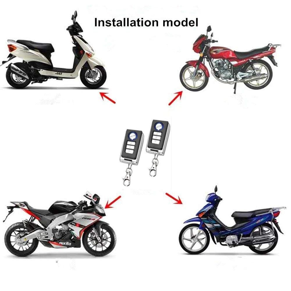 DC12V Motorcycle Anti-Theft Alarm Security System Remote Control Engine...