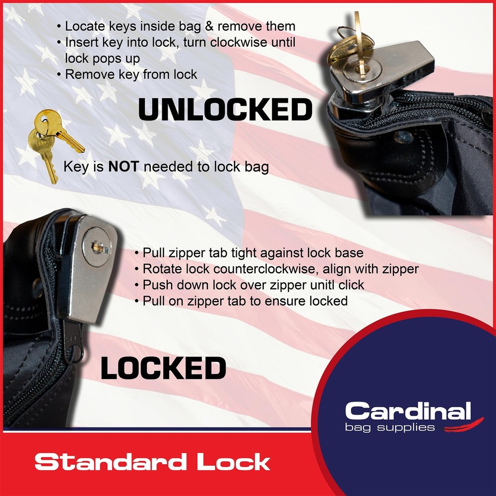 Large Locking Document Bag with Handles, Security Bag with Lock, HIPAA Compli