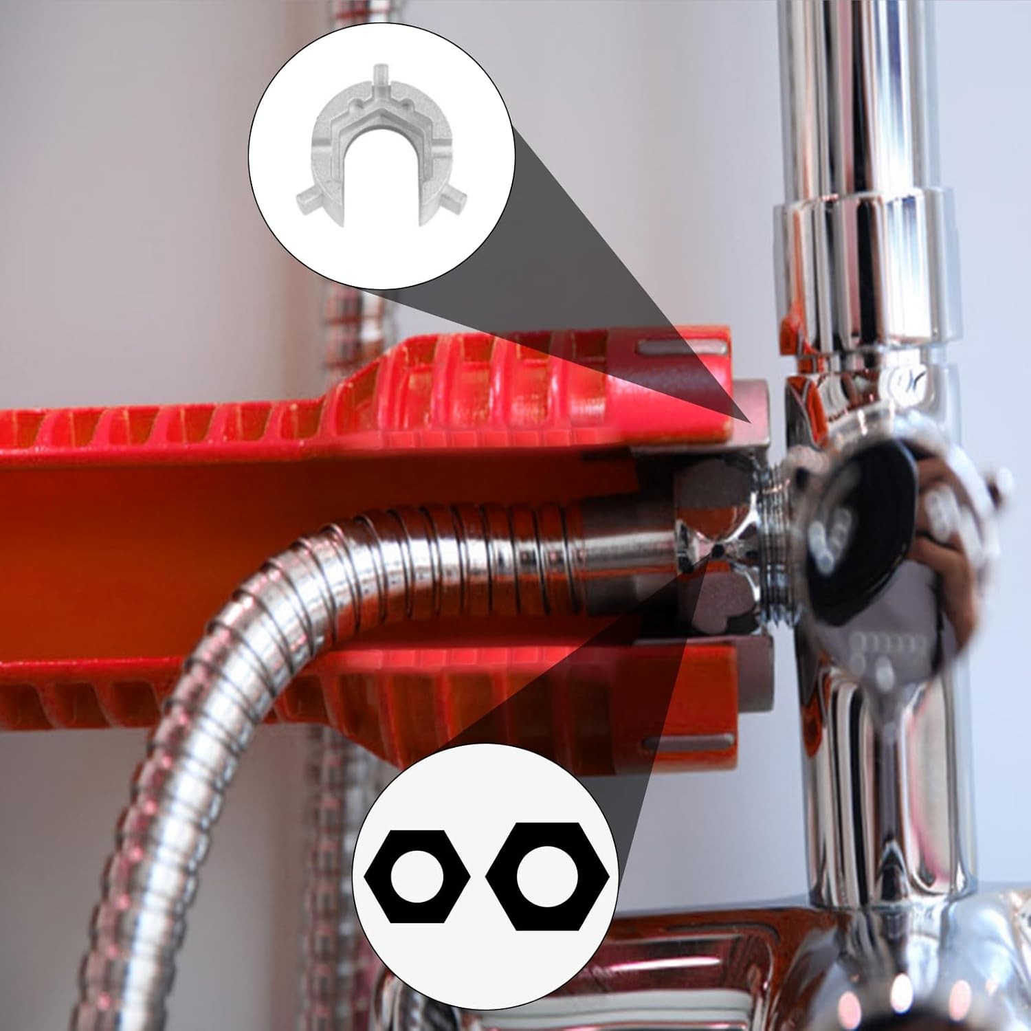 5 in 1 Faucet Sink Installer Home Multi Tool Pipe Wrench For Plumbers Homeowners