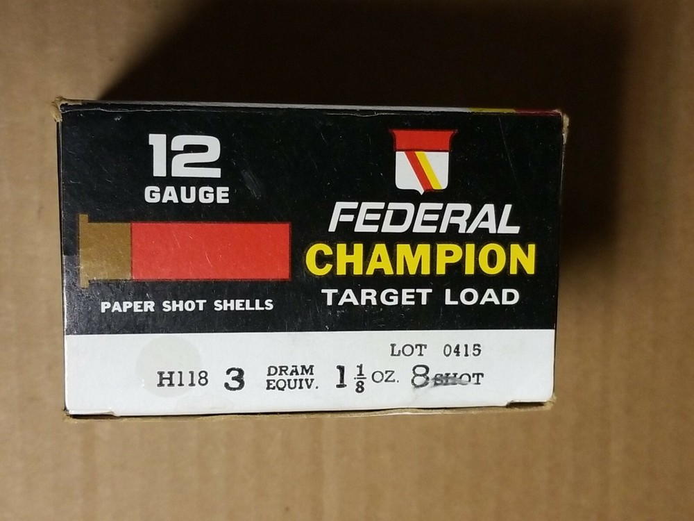 FEDERAL 12 GAUGE CHAMPION TARGET LOAD EMPTY AMMO BOX