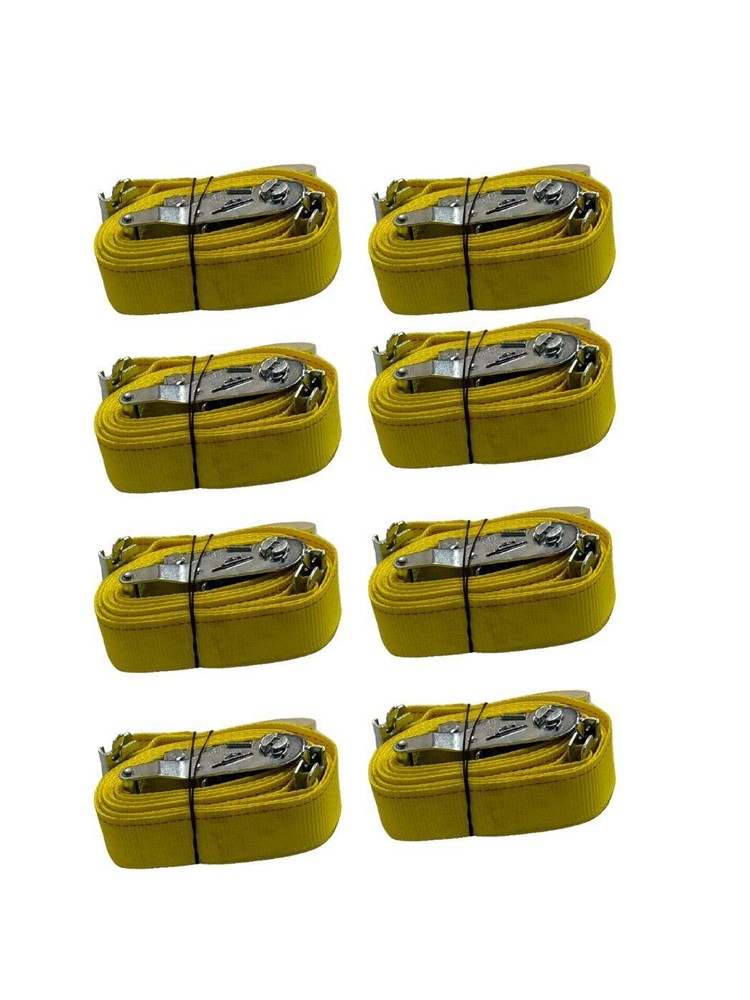 2" X 12' Yellow E-Track Ratchet Strap 8 Pack