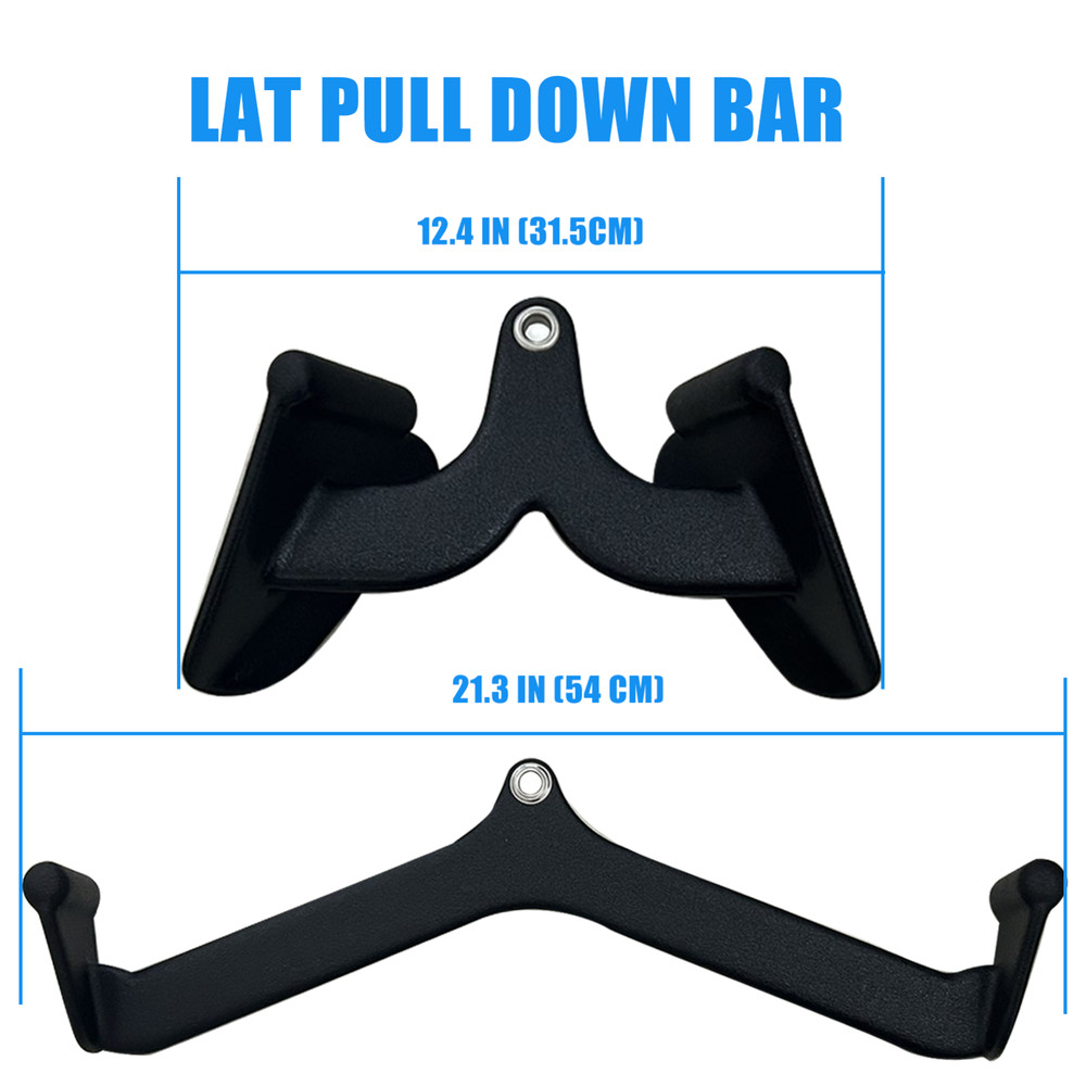 2PCS LAT Pulldown Bar Cable Machine Attachment Back Tricep Bar Strength Training