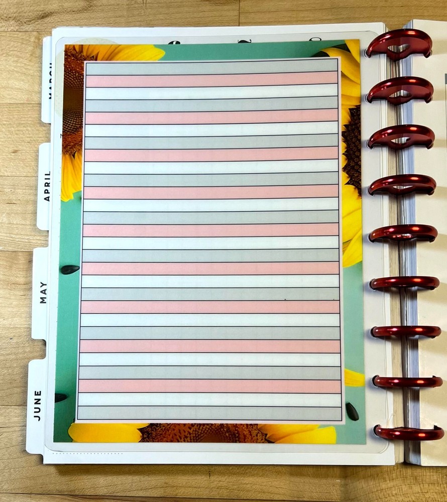 Period Menstrual Cycle Yearly Tracker Dashboard Insert 4 use w HAPPY Planner-