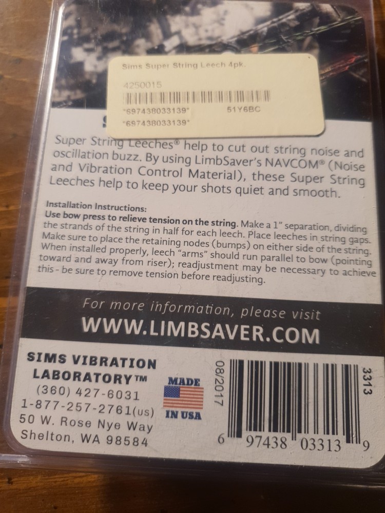 Limbsaver Super Bow String Leech - 4 pack (Black) #3313