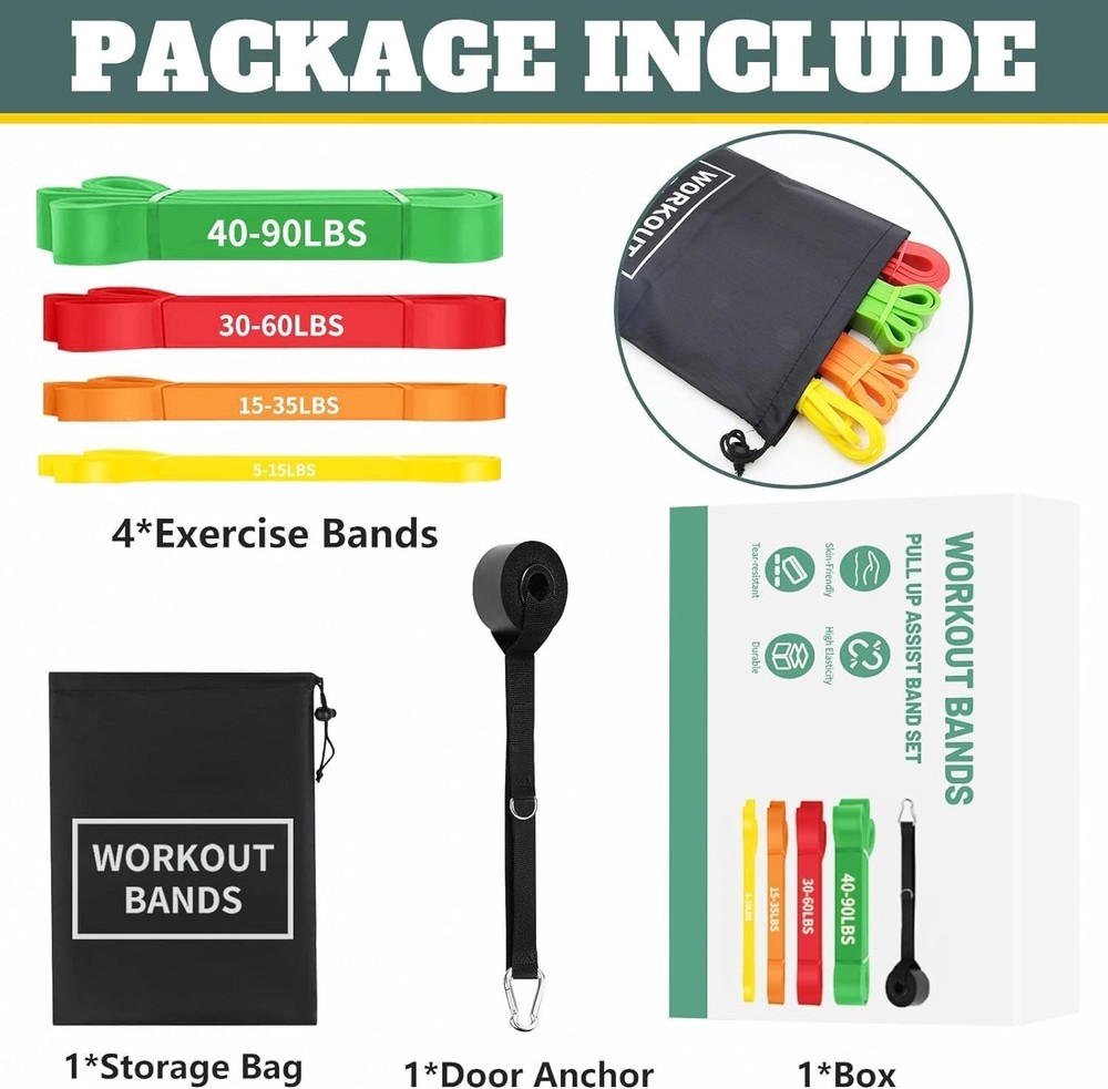 Exercise Bands Resistance Bands for Working Out,Pull Up Bands Set,at Home Wor...