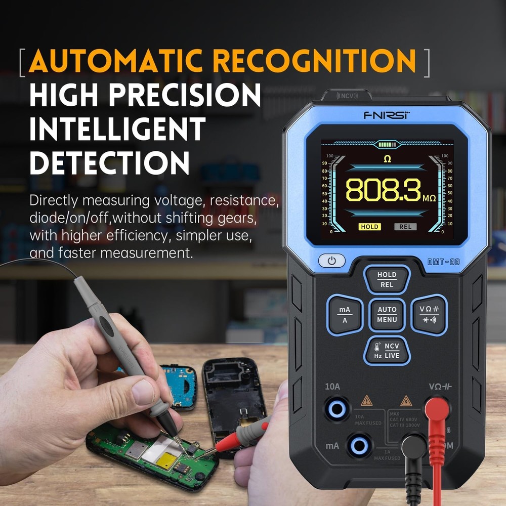 Advanced Digital Multimeter 9999 Counts TRMS - Rechargeable with TFT Display