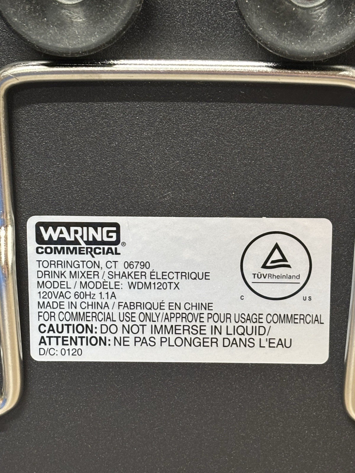 Waring Commercial Heavy-Duty Single-Spindle 1 HP Drink Mixer w Timer WDM120TX