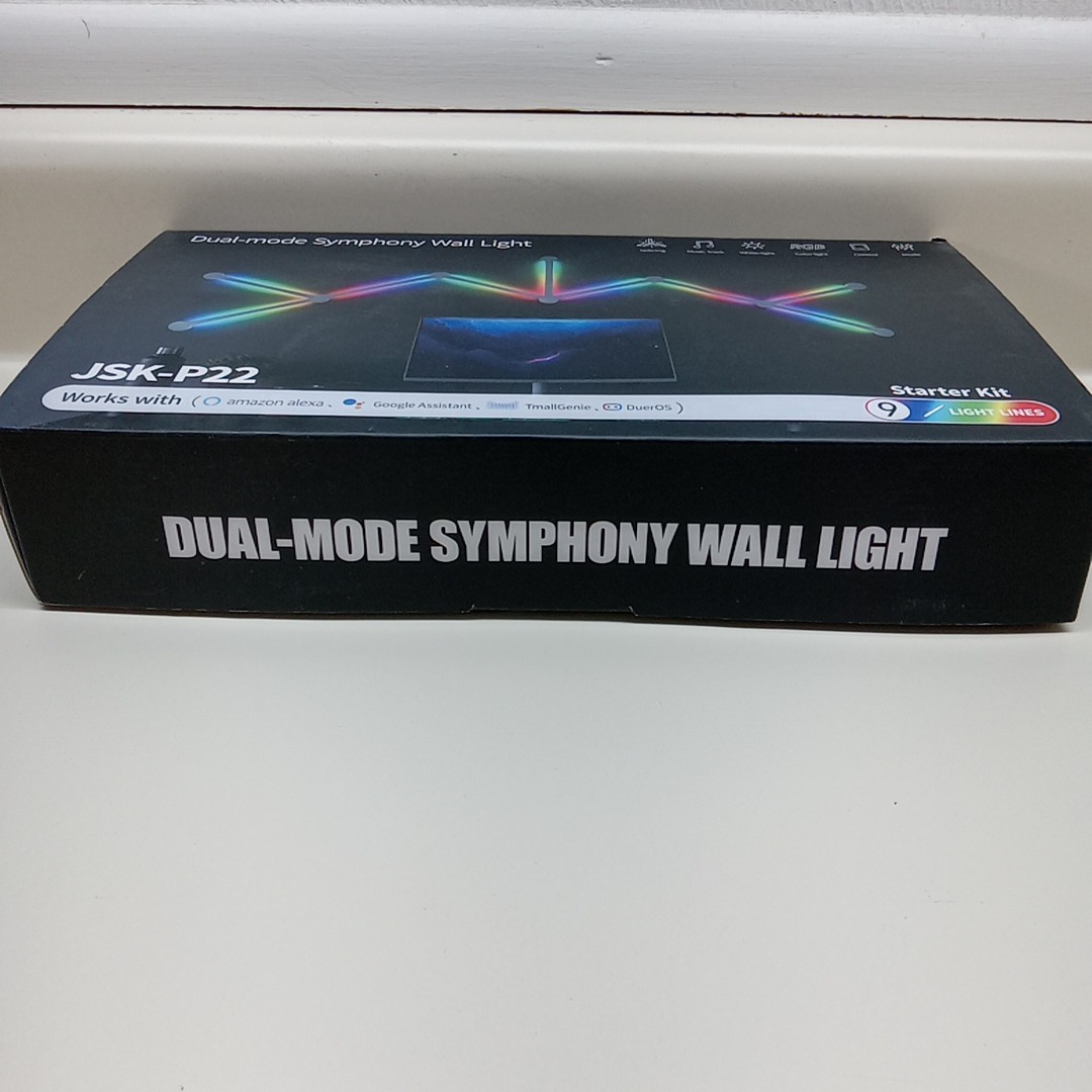 Smart LED Wall Lights Music Sync Voice Control RGB Light Bar 9 Pcs Black.....289