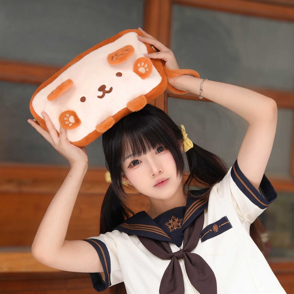 GeekShare Toast Plush Bag Carry Case with Shoulder Strap for Switch/Switch OLED