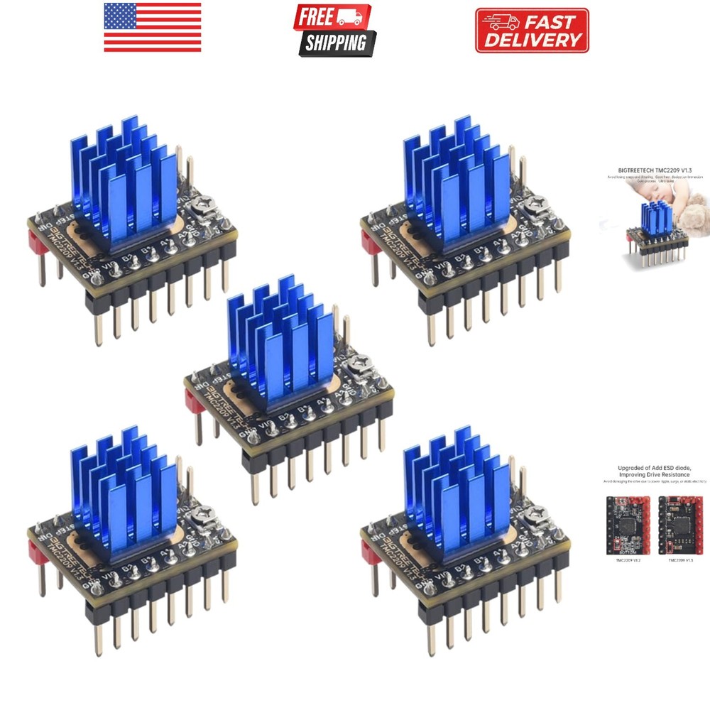 BIGTREETECH V1.3 Stepper Motor Driver, UART/STEP/DIR Mode, Ultra Silent Steps...