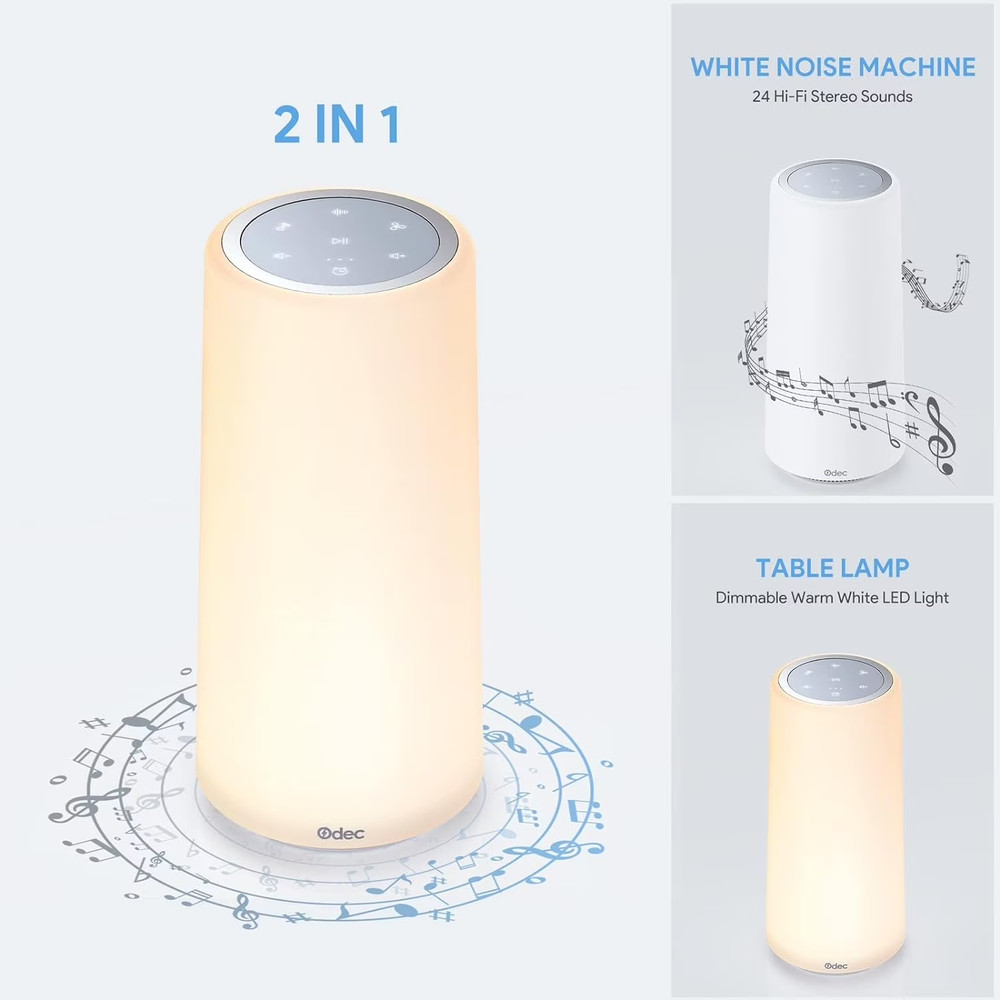 Table Lamp Odec Touch Sensor Bedside Lamp With White Noise & Changing Dimma