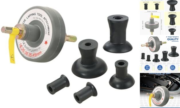 Valve Lapping Tool Kit | Valve Lapping Attachment Tool with 5 Suction Plates