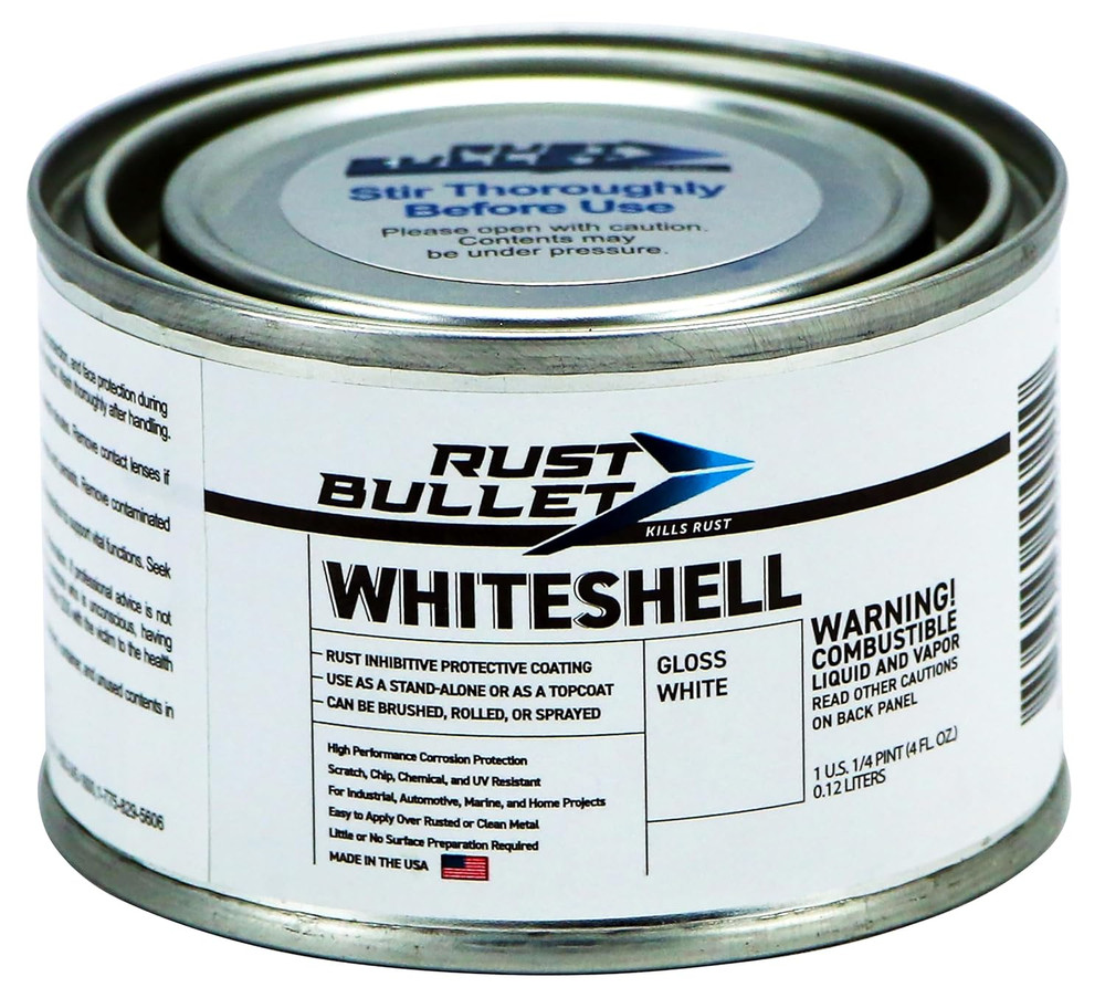 Whiteshell - Gloss White - 4 Fl Oz - UV Resistant Rust Preventive Coating, Corro