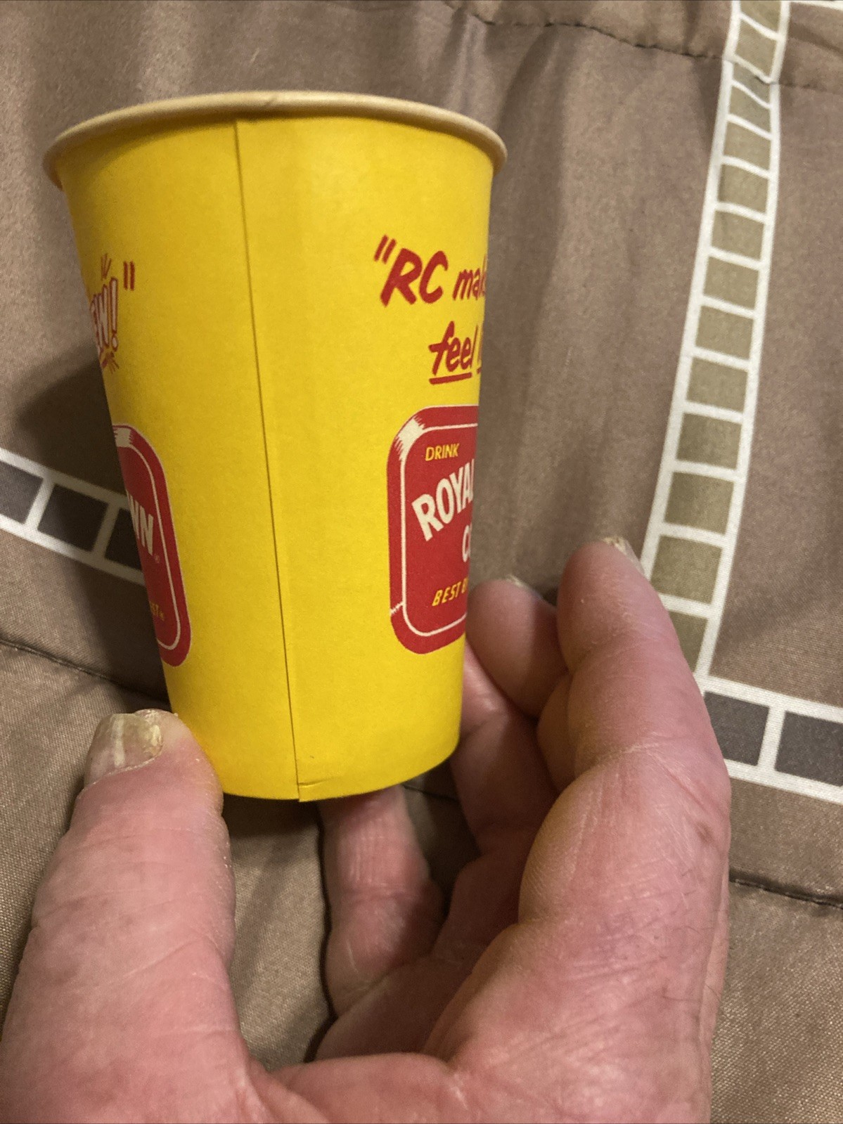 ROYAL CROWN COLA Cup Paper Wax 7oz Soda Very Rare Cup RC Early Years